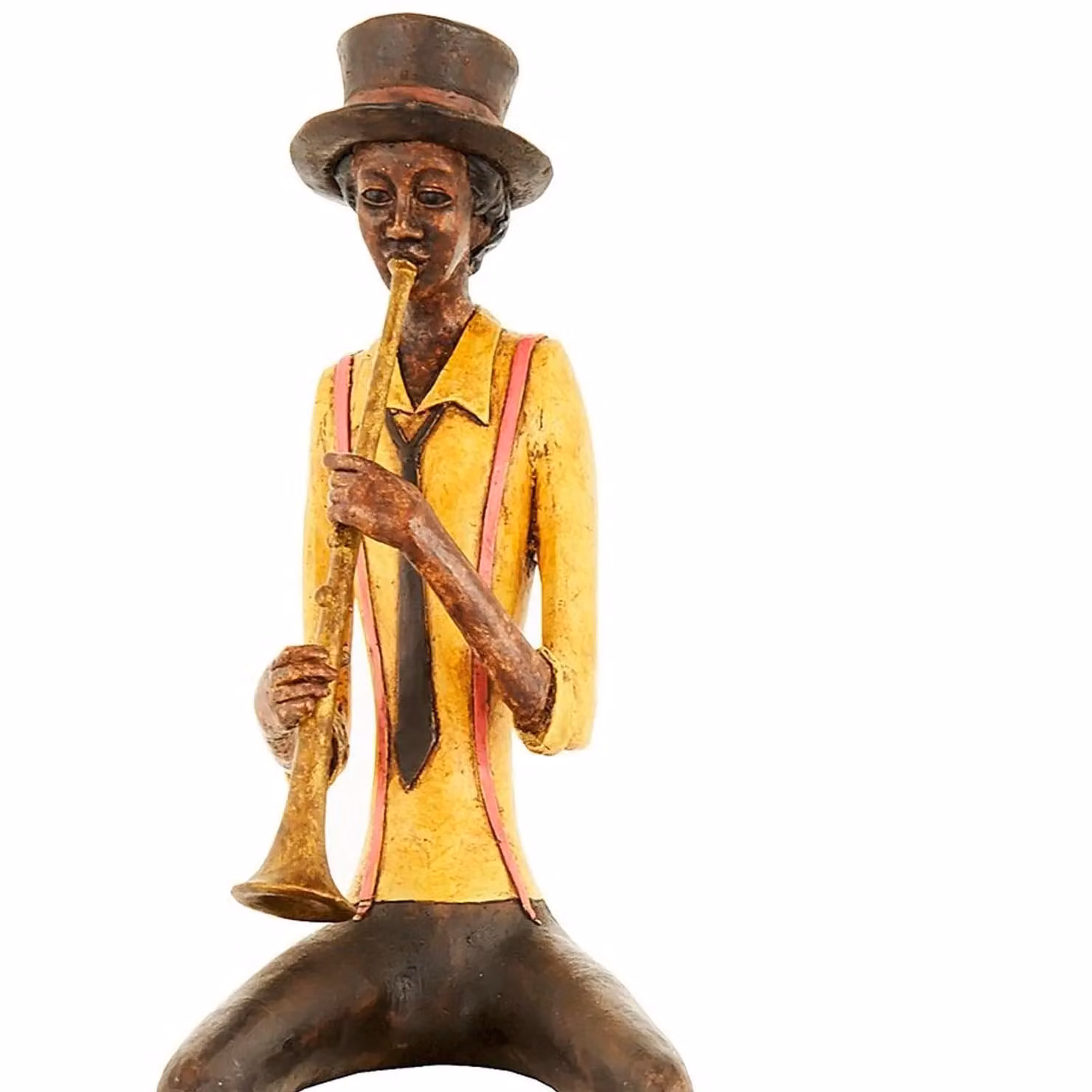 Hill Interiors Sitting Jazz Band Trumpeter Tabletop Figurine in Brown and Multicolour – 2