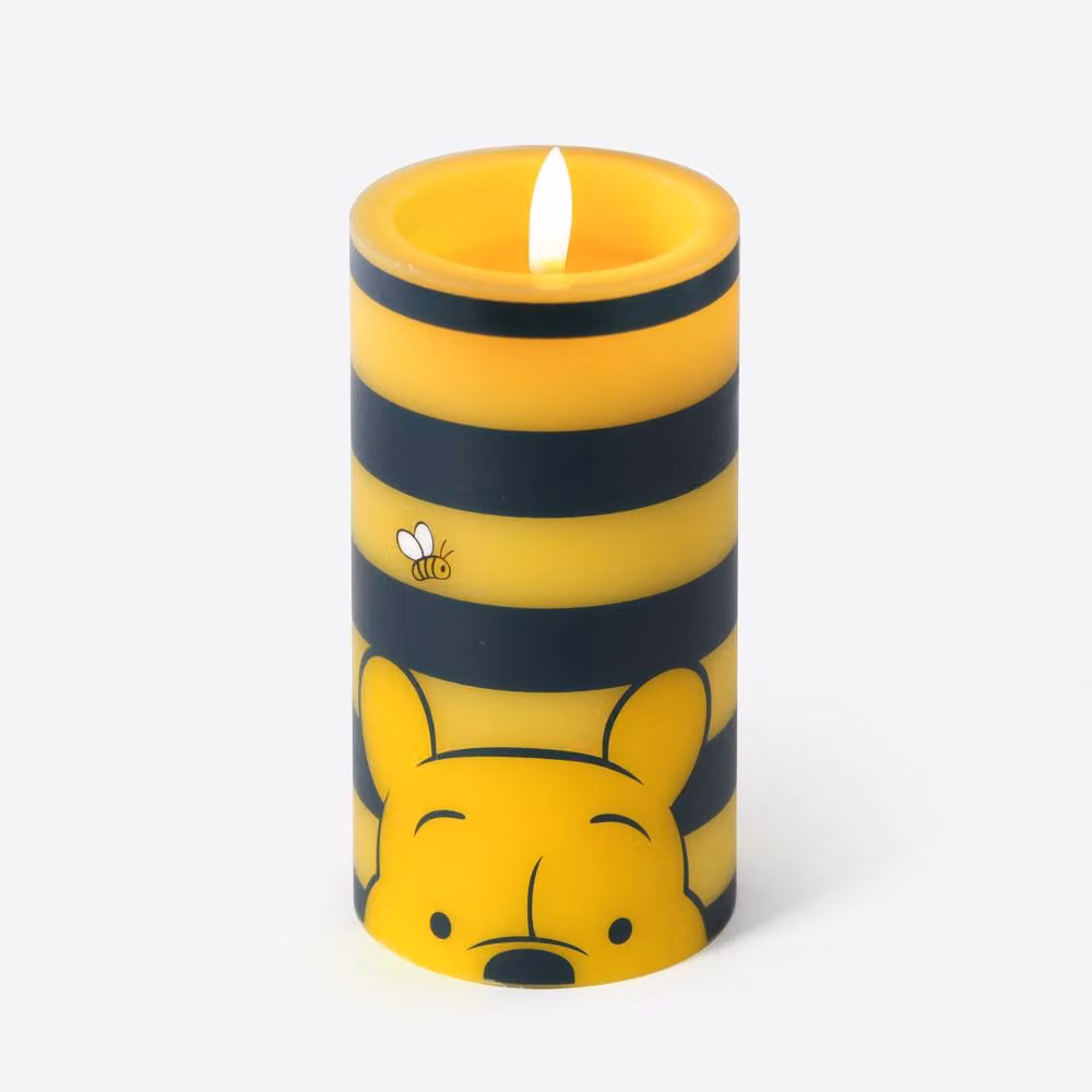 Disney Winnie the Pooh Inspired Yellow LED Pillar Candle with Flicker Effect – 2