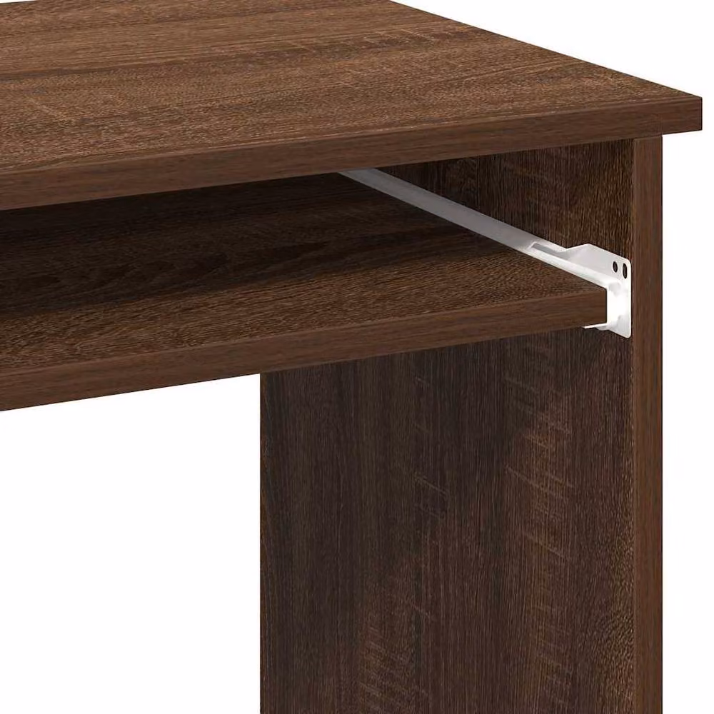 Berkfield Modern Computer Desk with Shelves in Brown Oak, W/D/H: 84 x 40 x 78 cm – 6