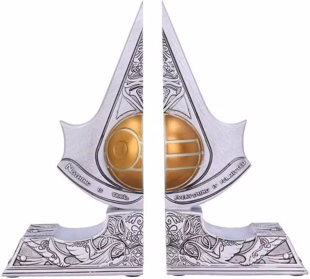 Nemesis Now Assassin's Creed Apple of Eden Bookends in Gold and Silver, Height: 18.5 cm