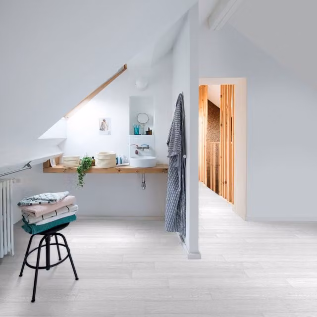Komscape White Wood Look Vinyl Flooring