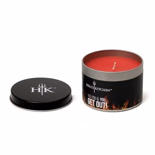 Hell's Kitchen Mulled Wine Scented Metal Tin Candle in Red, 180g