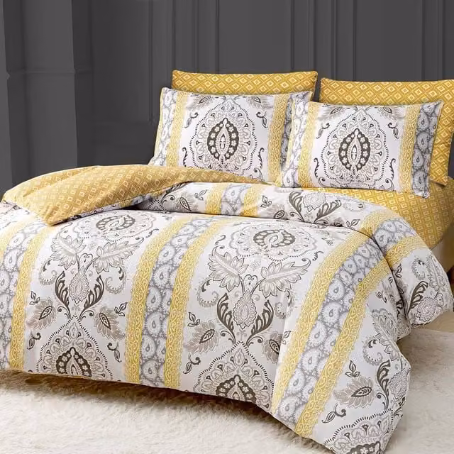 Grace Brushed Microfibre Duvet Cover and Pillowcase Set in Beige, Single, W: 90 cm x H: 200 cm