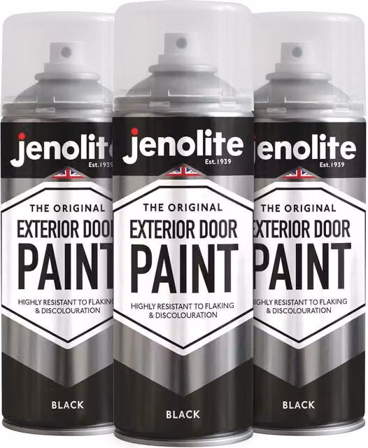 Jenolite Weatherproof Opaque Exterior Door Paint, Black, 1.2 l