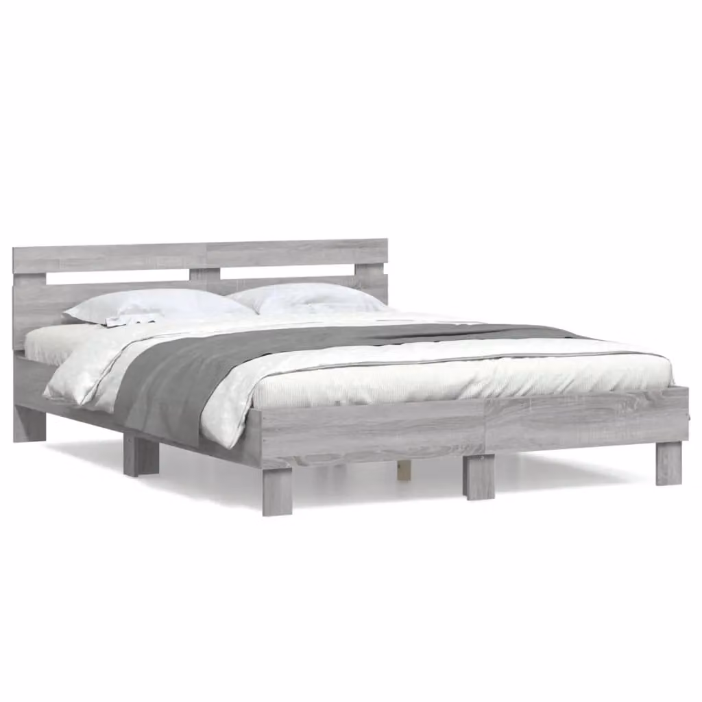 Berkfield Home Sonoma King Size Bed Frame in Grey, 150 x 200 cm – 2