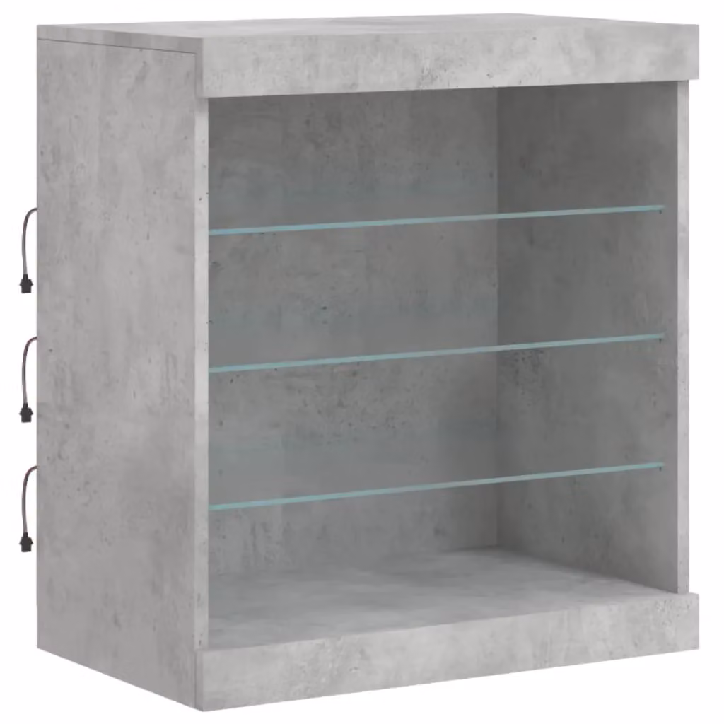 Berkfield Home Modern Sideboard with Integrated LED Lights in Concrete Grey, W: 60.5 cm, D: 37 cm, H: 67 cm – 3