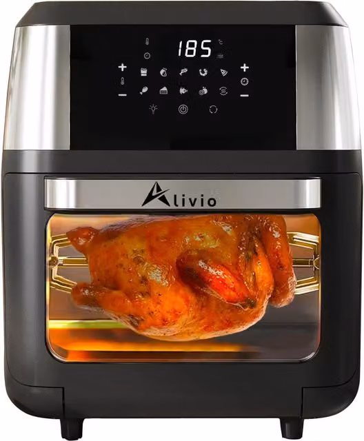 Alivio 12L Digital Air Fryer Oven with 12 Preset Programs, Black