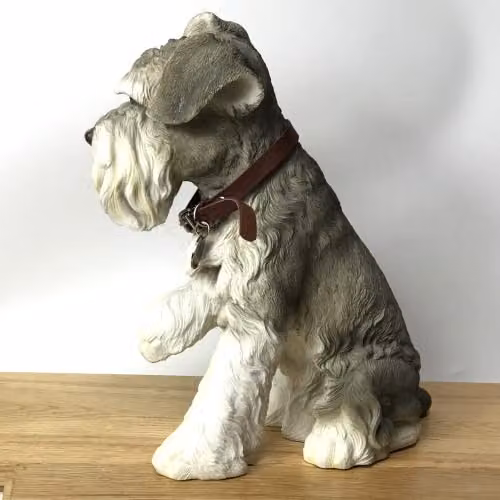 Leonardo Realistic Sitting Schnauzer Figurine in Grey and Multicolour – 4