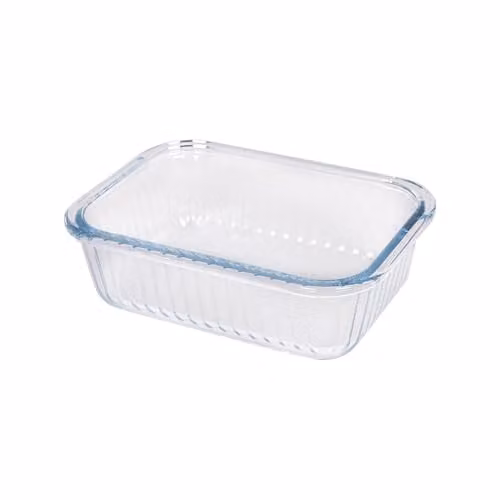Argon Tableware Optical Rectangular Glass Cake Dish, Transparent, W: 17 cm, D: 12.5 cm, H: 5 cm – 1