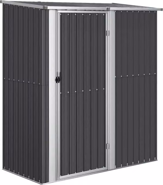 Berkfield Home Anthracite Pent Garden Shed in Galvanised Steel, W/D/H: 180.5 x 97 x 209.5 cm – 1