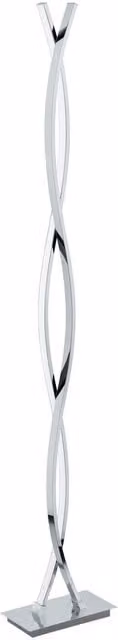 Loops Modern Arc Floor Lamp with Chrome Shade and White Plastic Detail, Height Adjustable, Includes LED Bulbs – 1