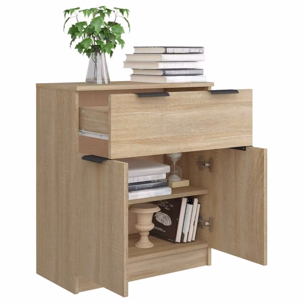 Berkfield Home Sonoma Oak Sideboard in Beige, W/D/H: 60 x 30 x 70 cm – 2