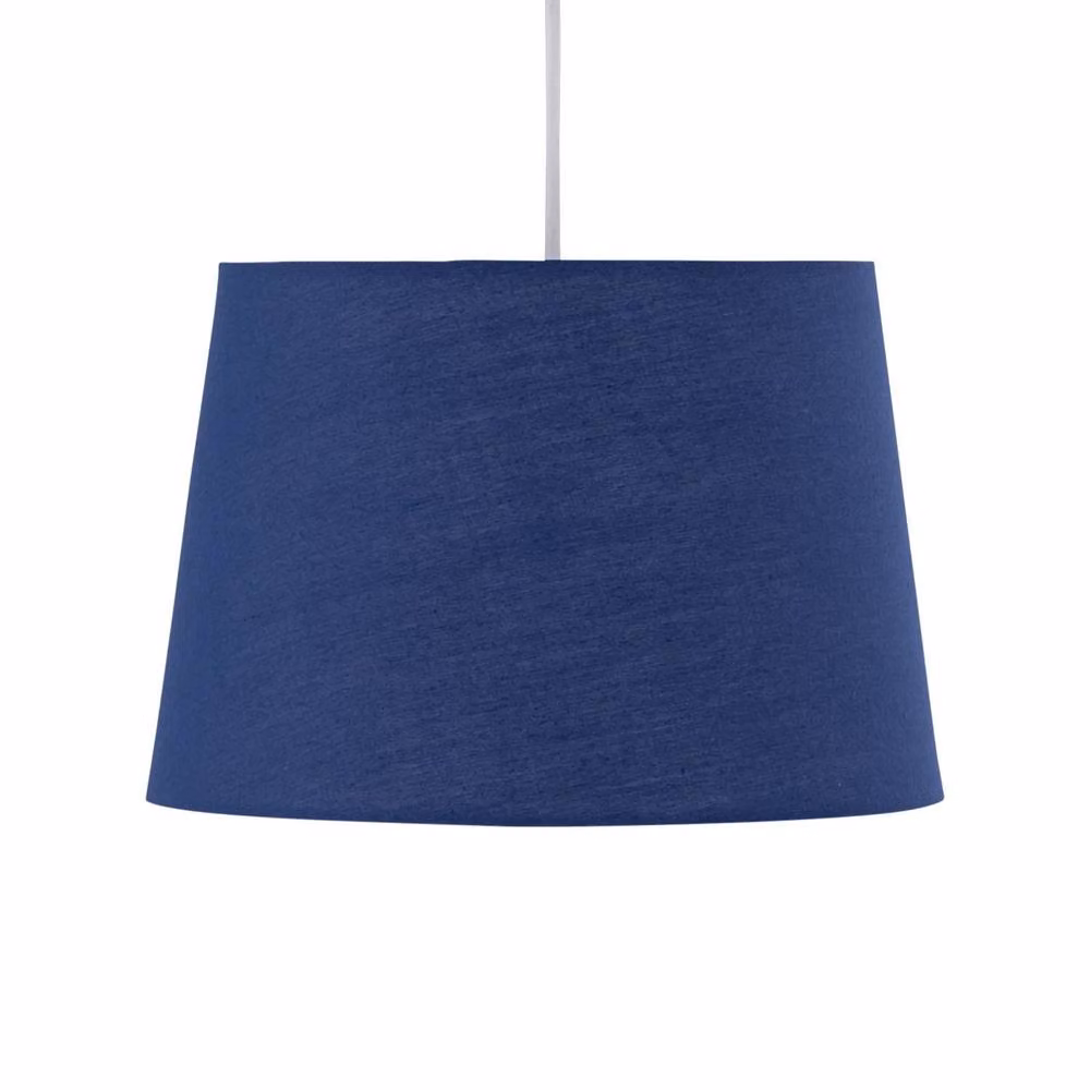 First Choice Lighting Blue Cotton Tapered Cylinder Pendant Lamp Shade, Diameter: 28 cm – 2