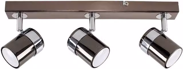 ValueLights Rosie 3 Way Black Chrome Ceiling Bar Spotlight – 1