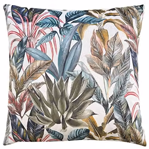 Riva Home Wylder Tropics Mogori Vendure Square Floral Polyester Filled Cushion, Multicolour – 1
