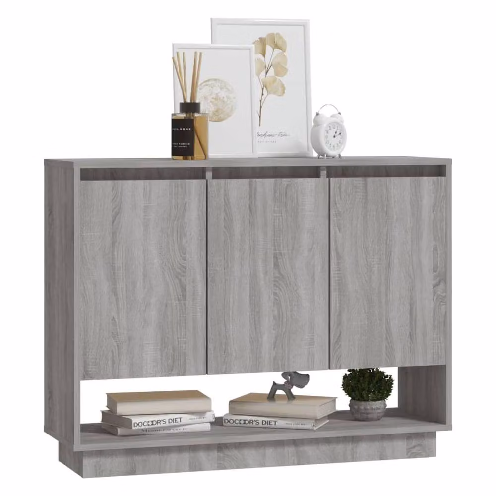 Berkfield Home Grey Sonoma Sideboard in Engineered Wood W/D/H: 97 x 31 x 75 cm – 3