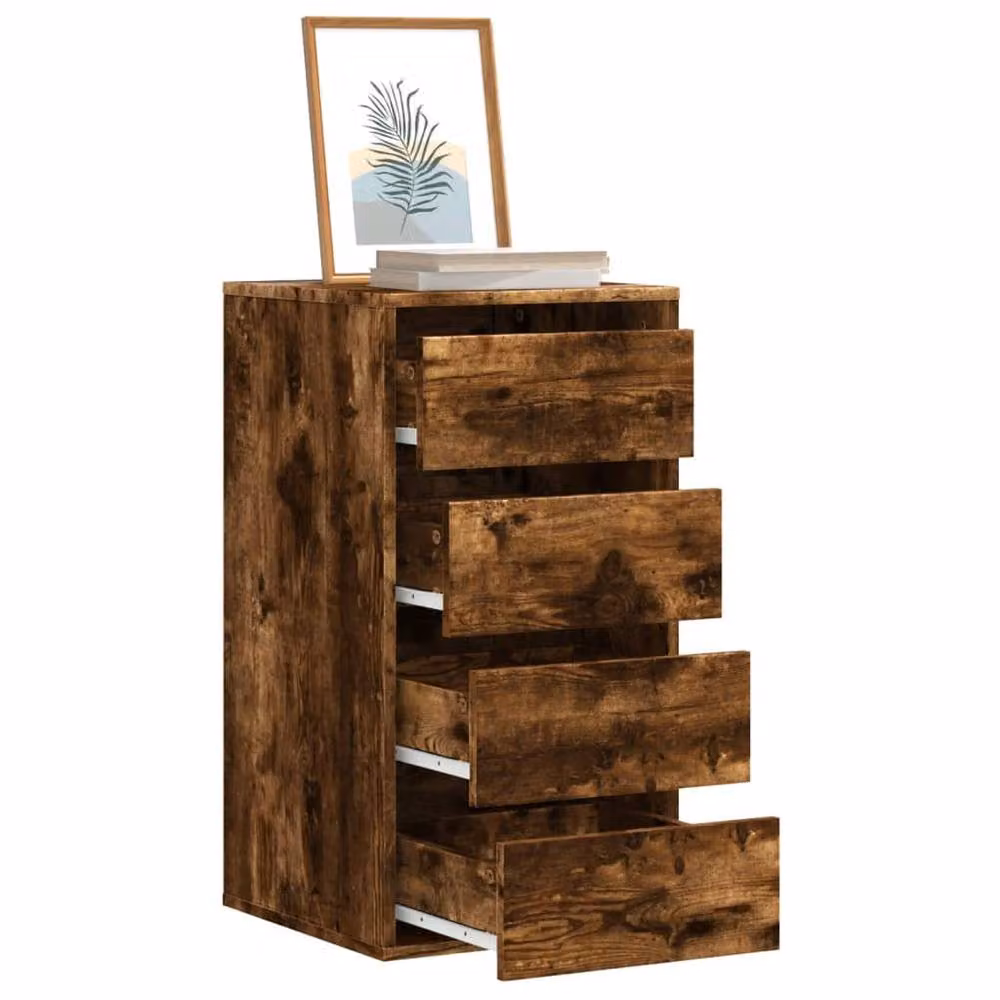 Berkfield Home Corner Chest of Drawers in Smoked Oak Brown, W/D/H: 40 x 41 x 76 cm – 2