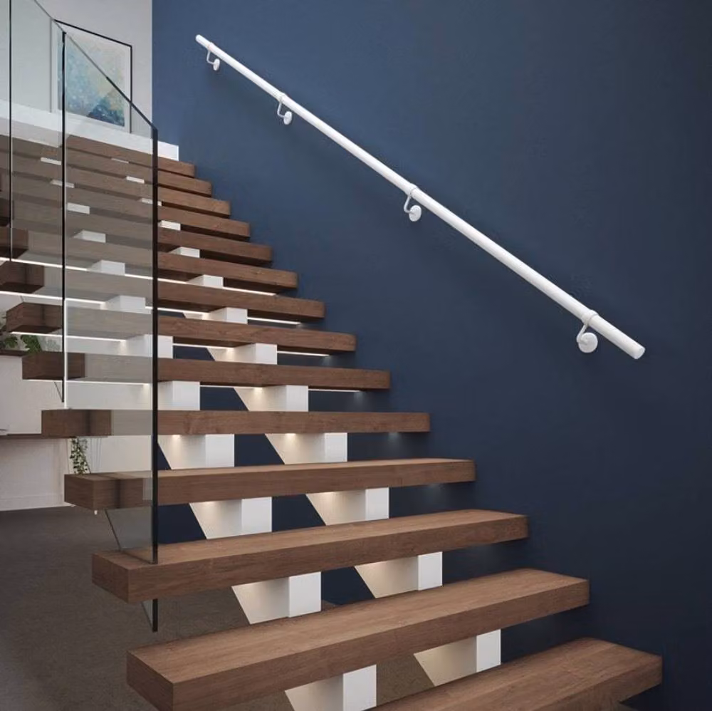 Forgeworks Matt White Stainless Steel Wall Mounted Indoor Modern Stair Handrail Kit 3.6m – 2