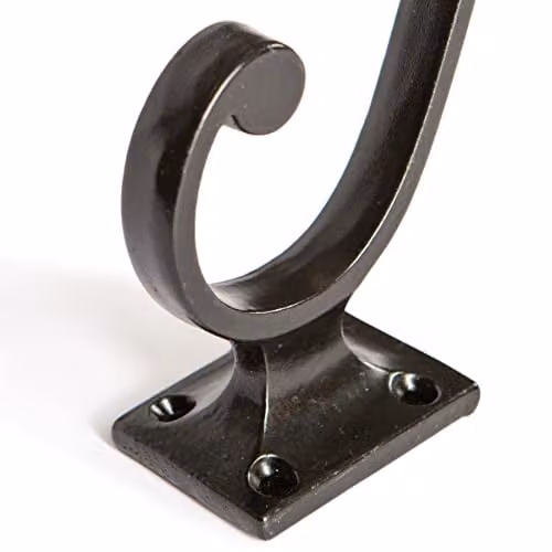 Hammer and Tongs Matt Black Powder Coated Iron Square Back Hat and Coat Wall Hook, Pack of 10, W: 35 mm, H: 105 mm – 2