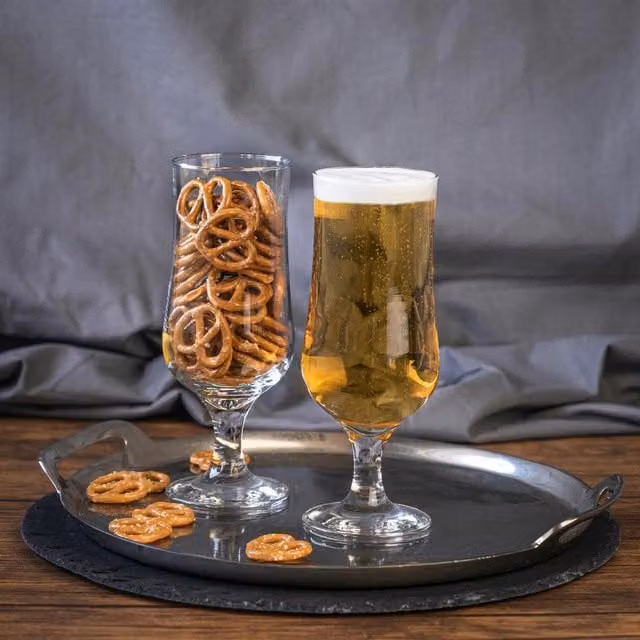 Nevakar Pack of 6 Transparent Beer Glasses, 385ml