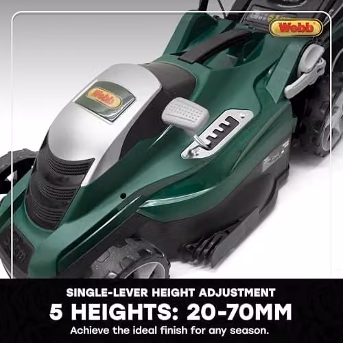 Webb Classic WEER36 Electric Rotary Lawnmower in Green and Black with 36cm Cutting Width and 45L Collection Bag – 7