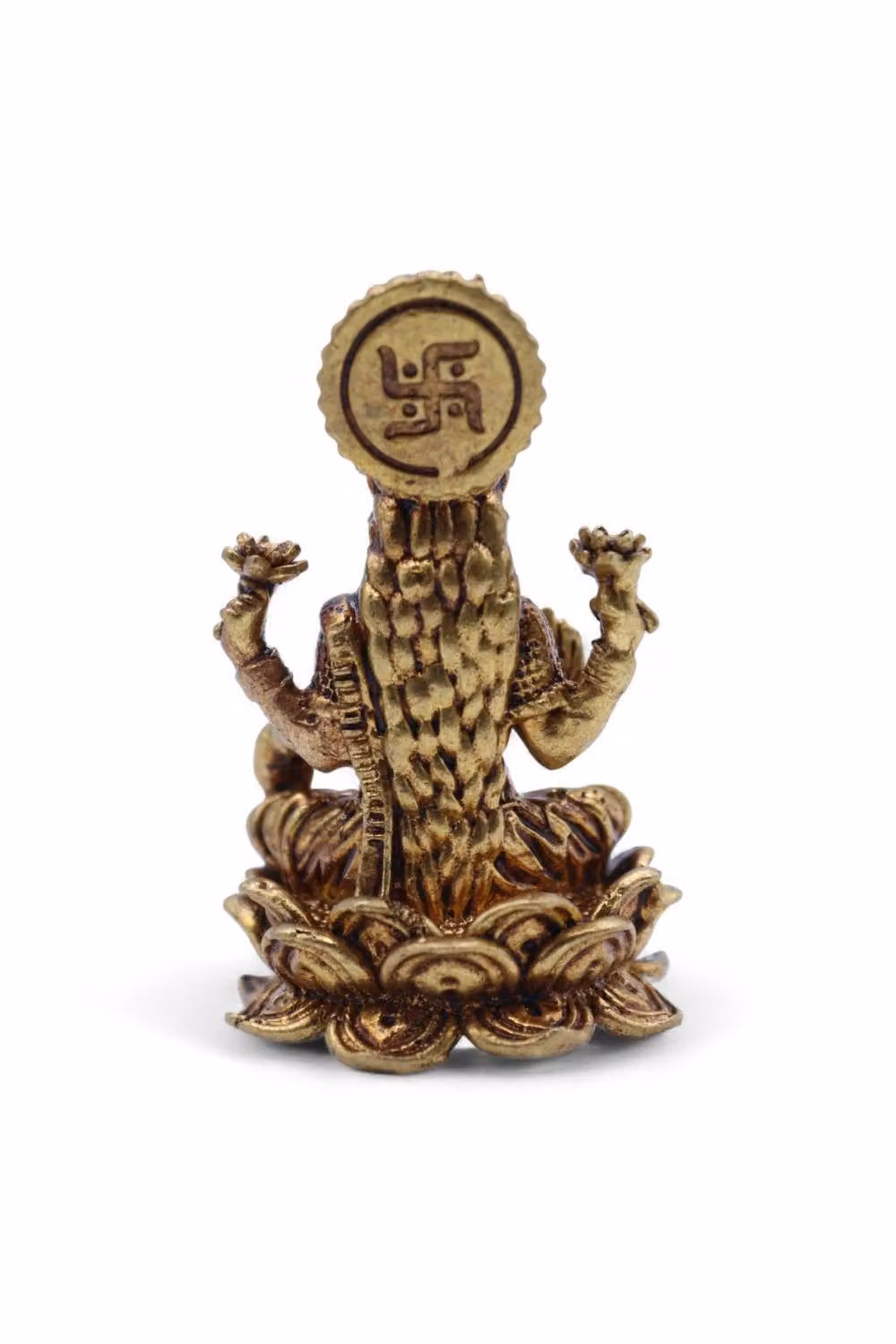 KDMD Handcrafted Brass Miniature Goddess Laxmi in Bronze and Gold – 2