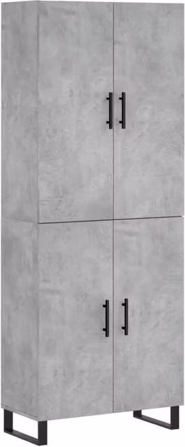 Berkfield Home Highboard in Concrete Grey, W/D/H: 69.5 x 34 x 180 cm – 1