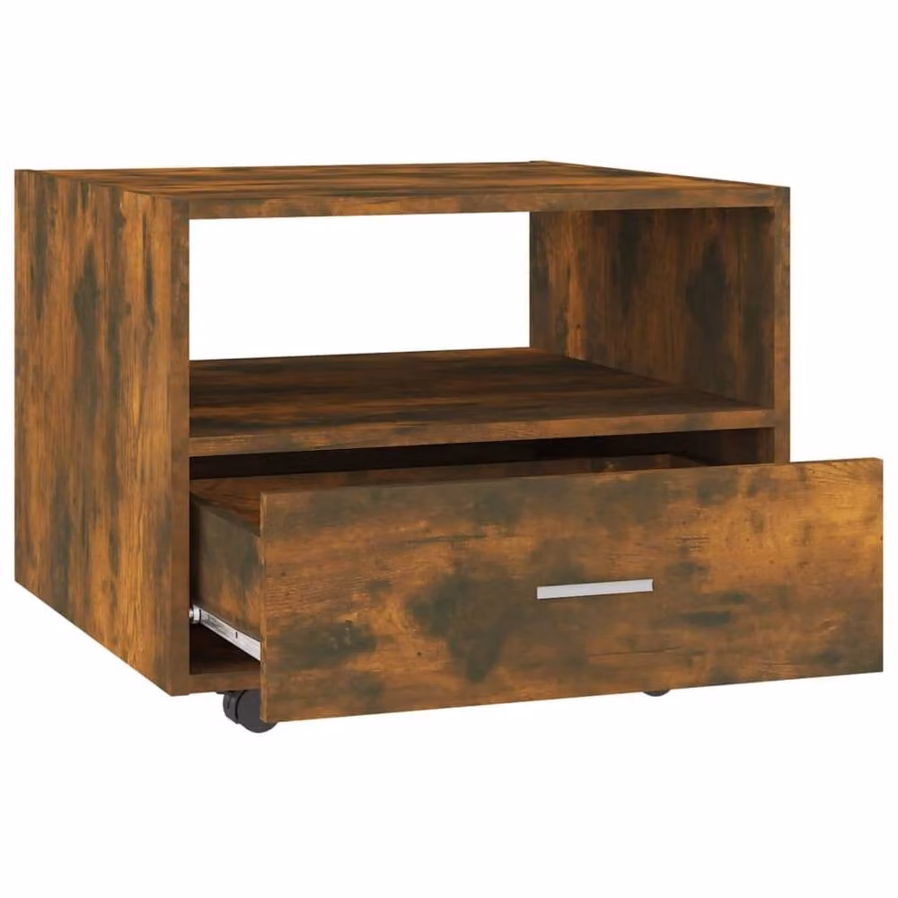 Berkfield Home Smoked Oak Coffee Table in Brown, W/D/H: 55 x 55 x 40 cm – 5