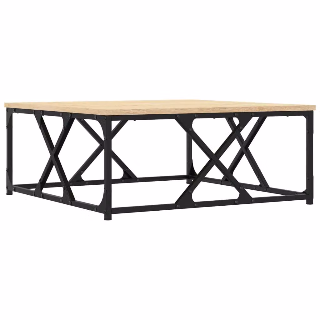 Berkfield Home Sonoma Oak Coffee Table in Brown, W/D/H: 70 x 70 x 30 cm – 2