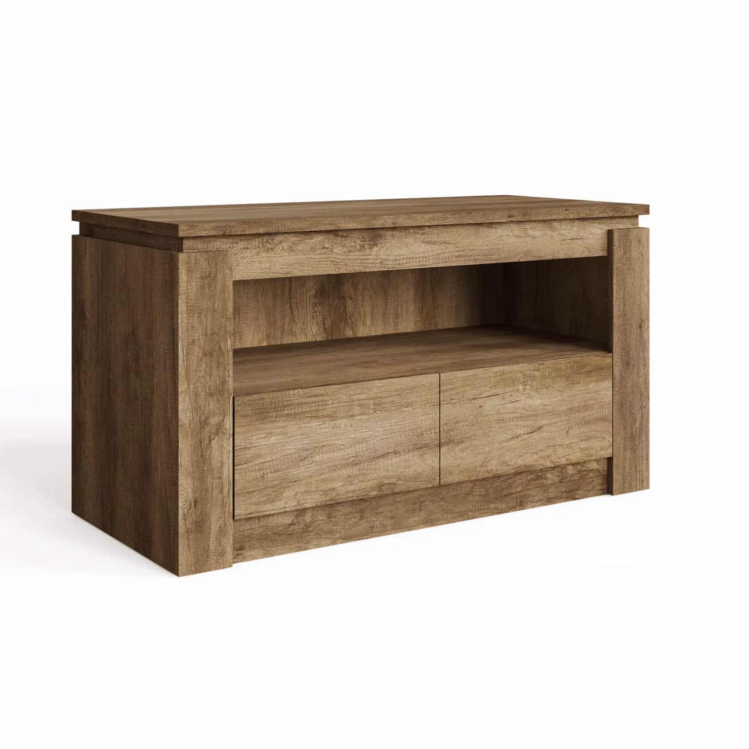 GFW Canyon Rustic 2 Drawer TV Unit in Brown and Grey – 3