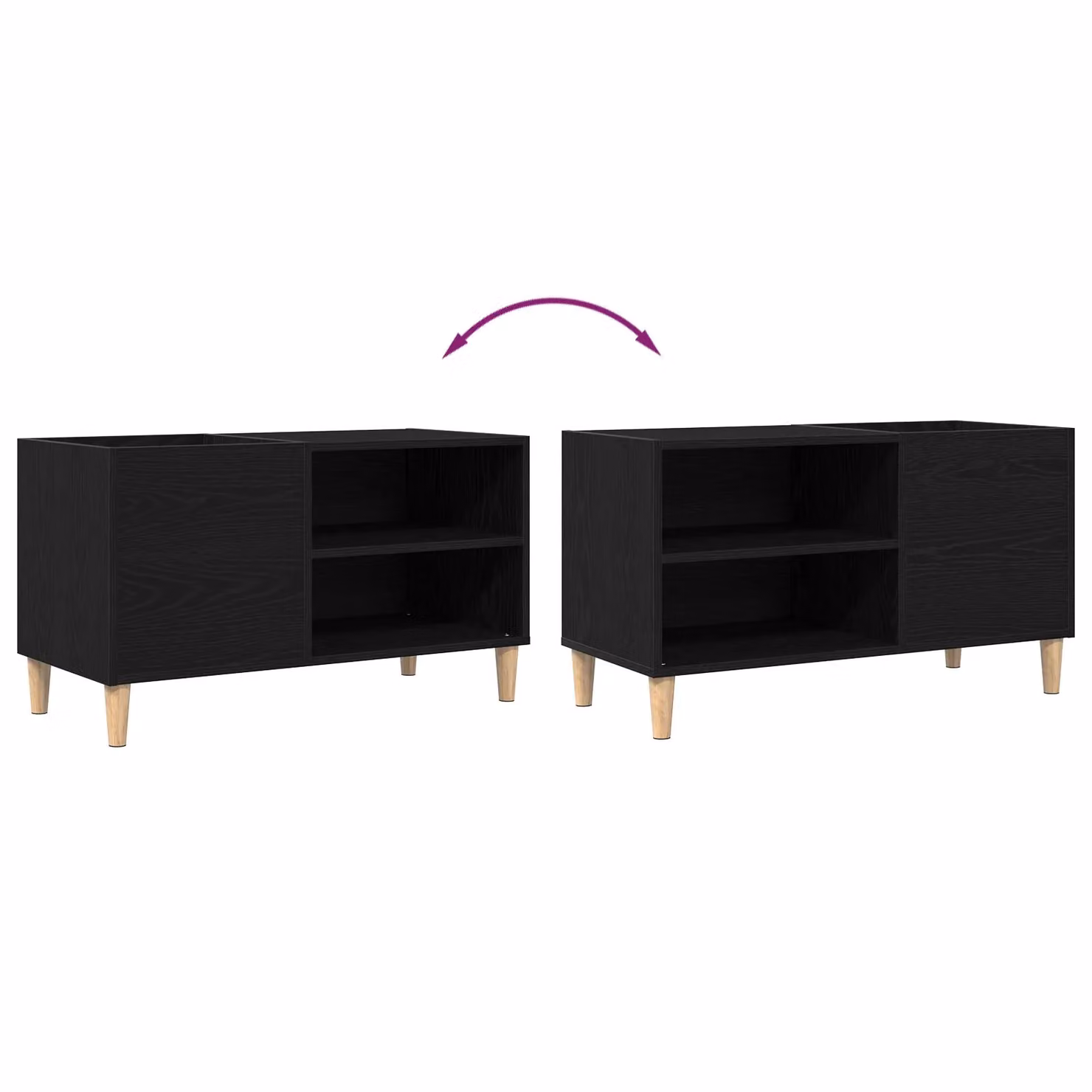 Berkfield Home Record Cabinet in Black Oak, W/D/H: 84.5 x 38 x 48 cm – 5