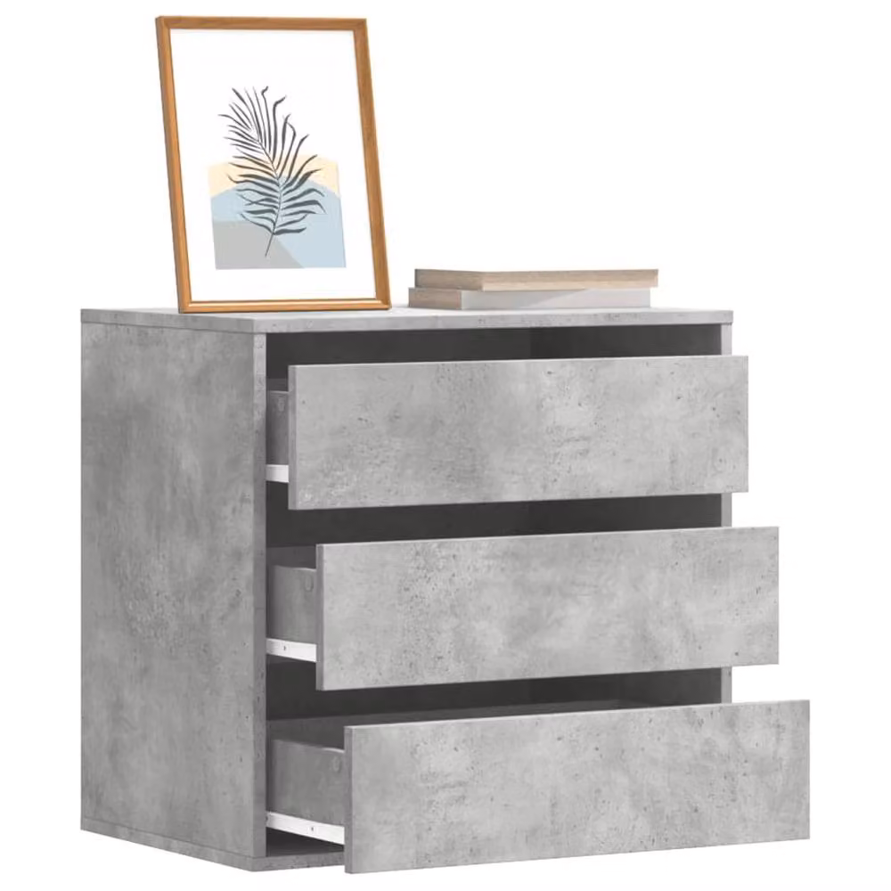 Berkfield Home Corner Chest of Drawers in Concrete Grey, W/D/H: 60 x 41 x 58 cm – 2