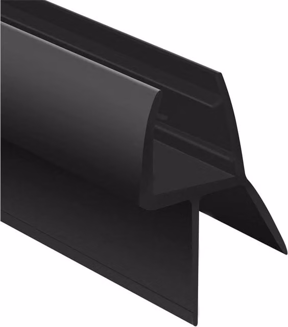 Nordara Black Plastic Shower Seal Strip for 4-6mm Glass and 16-18mm Bath Screen Gap – 1