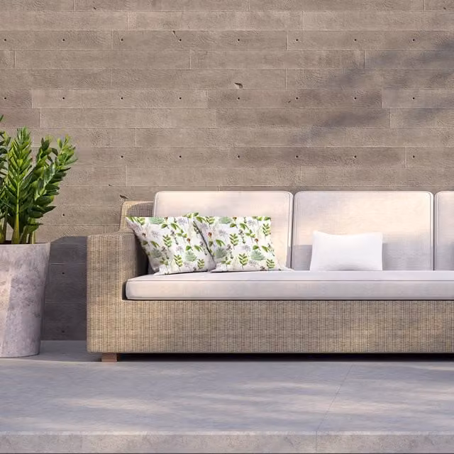 Benjamin Tate Design LTD Green Floral Square Outdoor Cushion, W: 60 cm, H: 60 cm