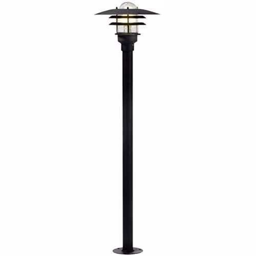 Nordlux Lønstrup Black Metal Outdoor Post Lantern for Garden and Terrace, E27, IP44, Mains Powered