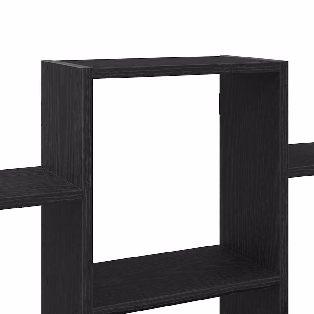 Berkfield Home Black Oak Wall Shelf, W: 159 cm, D: 18 cm, H: 66 cm – 4