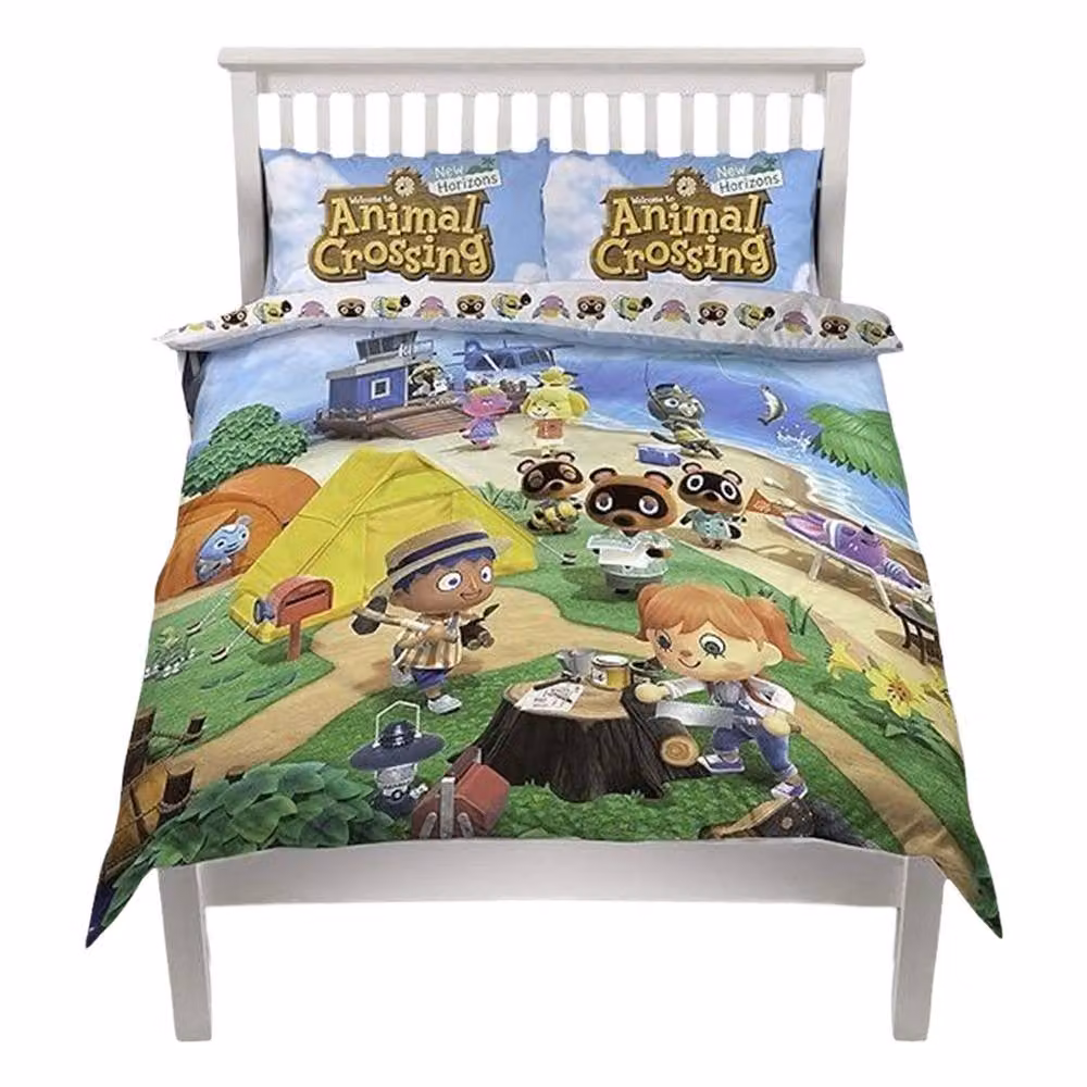 Animal Crossing Beach Reversible Single Duvet Set with Pillowcase, Multicolour, W/H: 90 x 200 cm – 2