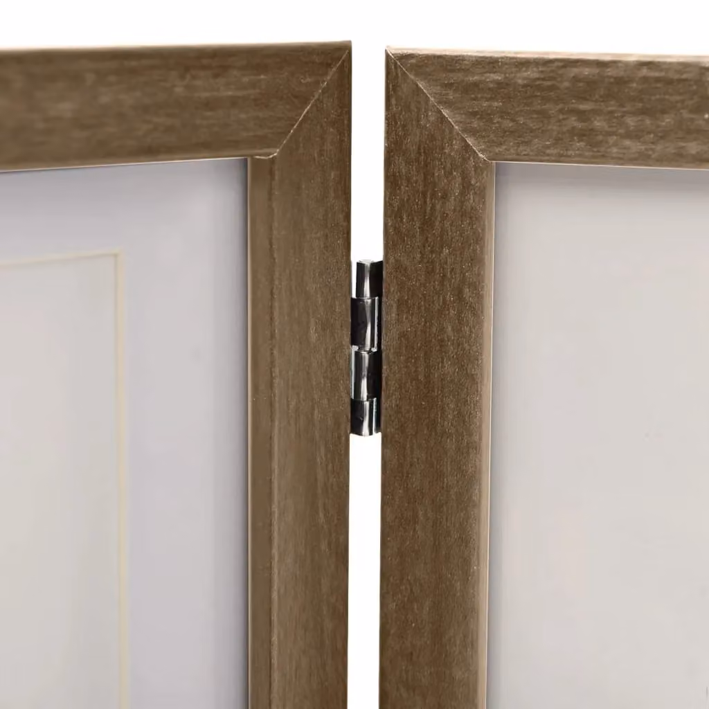 Berkfield Home Trifold Photo Frame Collage in Light Brown, W: 22 cm, H: 15 cm – 5