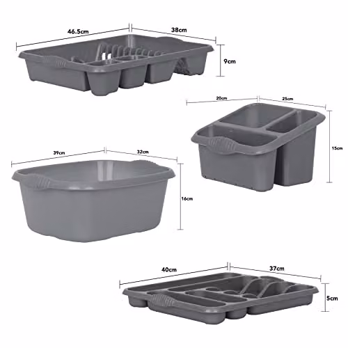 Wham Casa 4 Piece Plastic Kitchen Set in Silver – 5