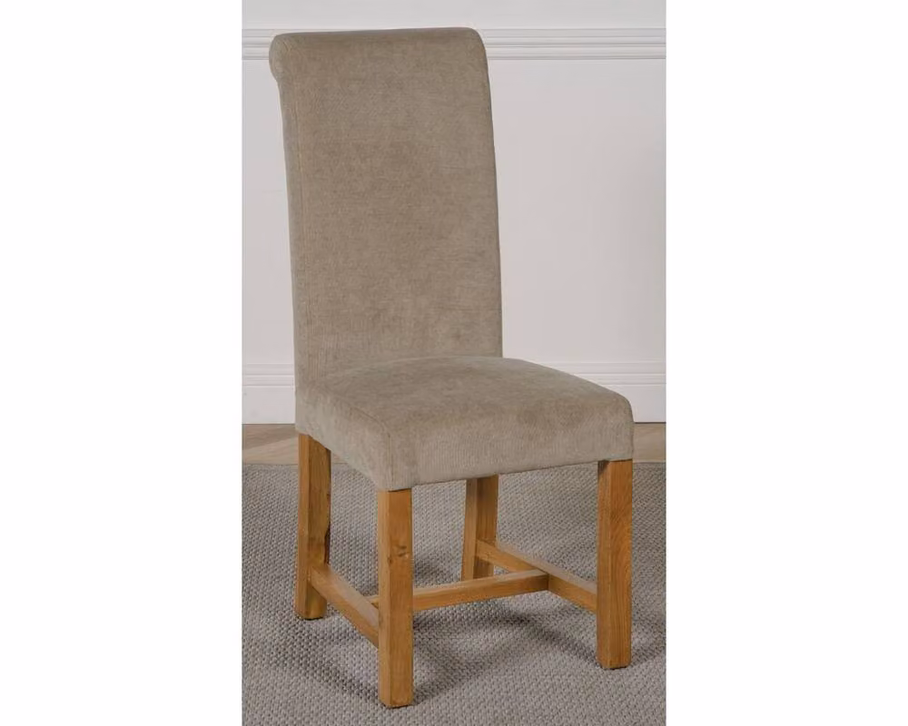 Thats Furniture Kuba Chunky Oak Dining Table and 6 Washington Grey Fabric Chairs W: 180 cm, D: 90 cm – 2
