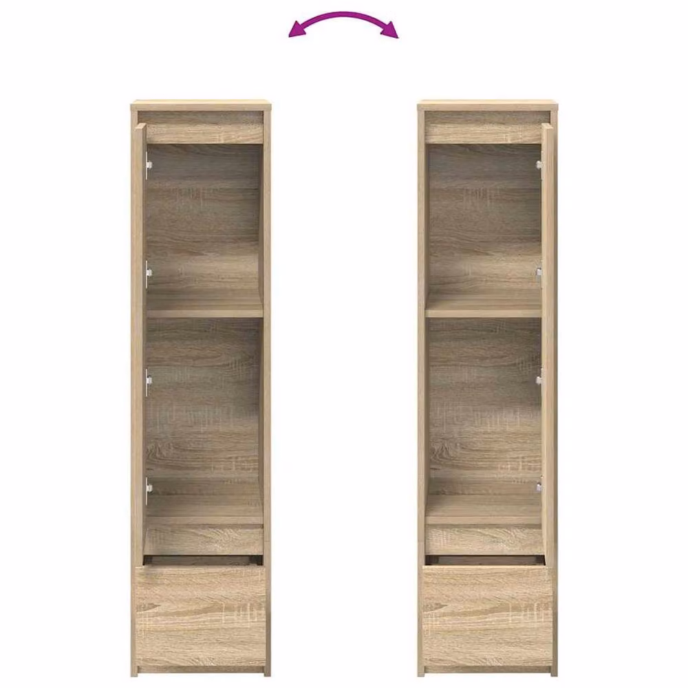 Berkfield Home Sonoma Oak Highboard in Brown, W/D/H: 29.5 x 34 x 119.5 cm – 3