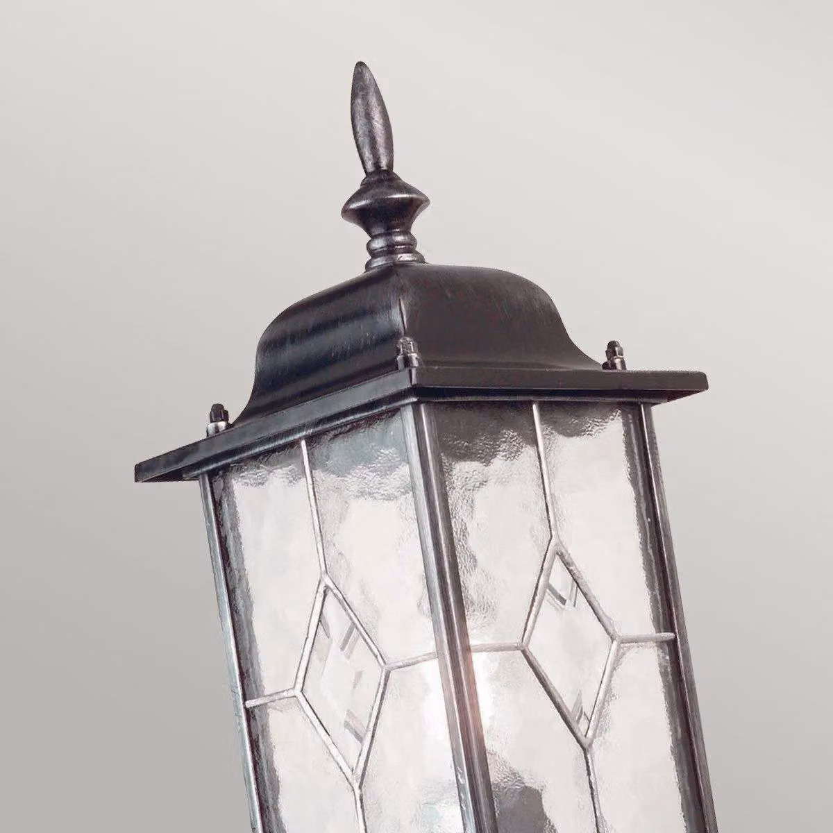 Netlighting Wexford Black and Silver Outdoor Wall Lantern Light with IP43 Rating and E27 Socket – 3