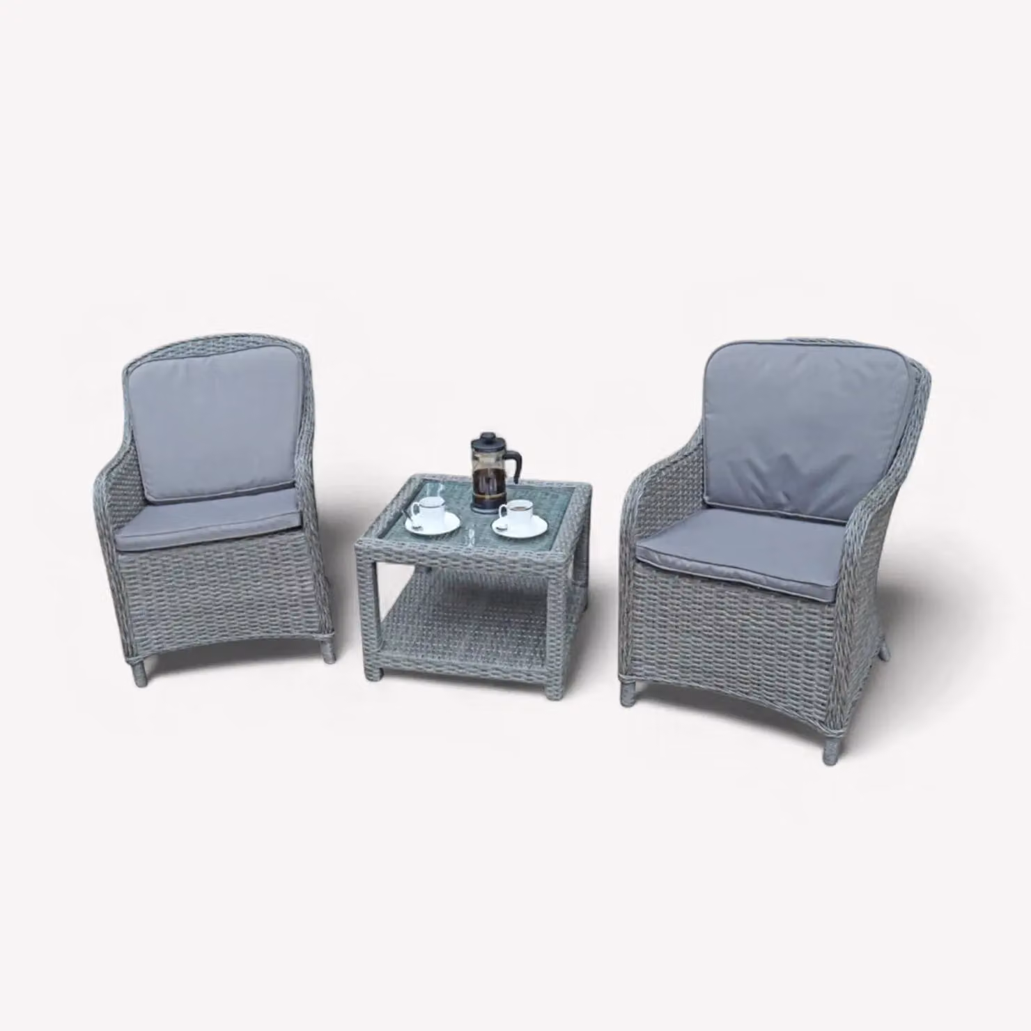 Royalcraft Paris 3-Piece Imperial 2 Seater Garden Companion Set in Grey – 2