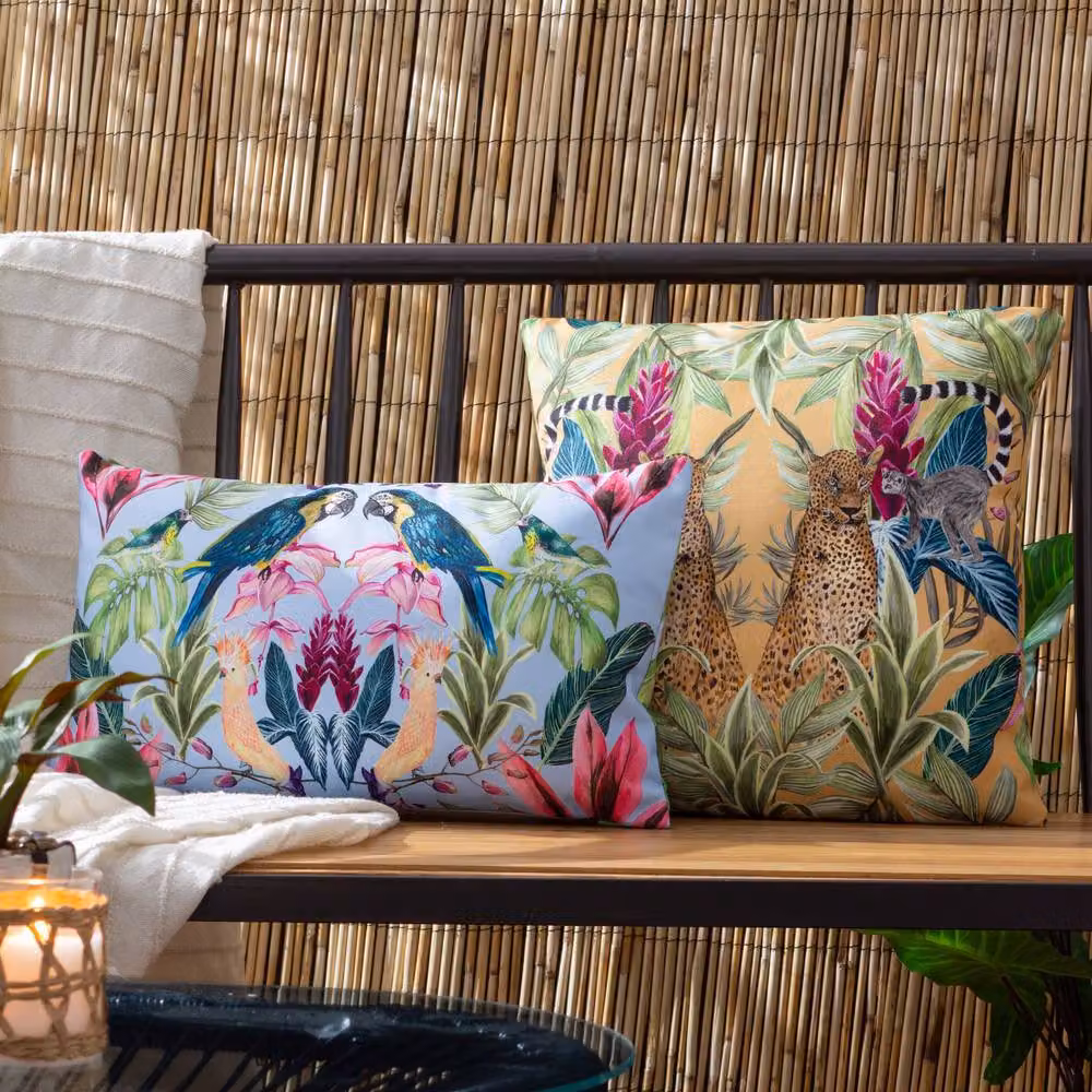 Wylder Tropics Kali Leopards Exotic Multicolour Outdoor Polyester Filled Cushion, W/D/H: 43 x 43 x 43 cm – 2