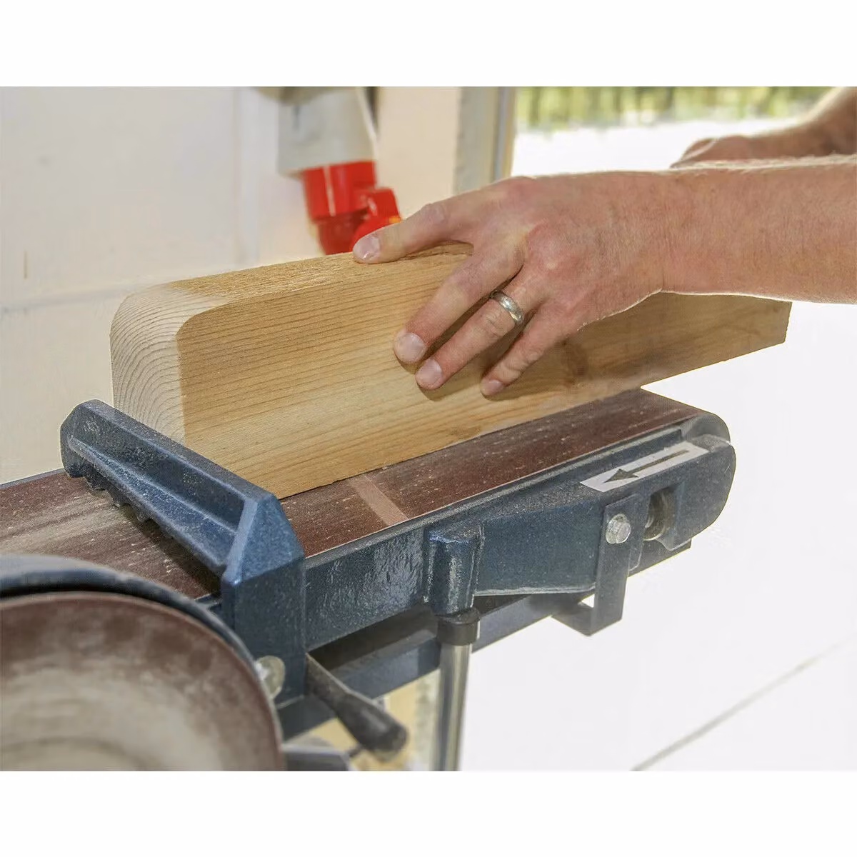 Loops PRO Standing Floor Mounted Disc and Belt Sander, 500W 230V, Multicolour, Belt Width: 150 mm, Disc Diameter: 230 mm – 3