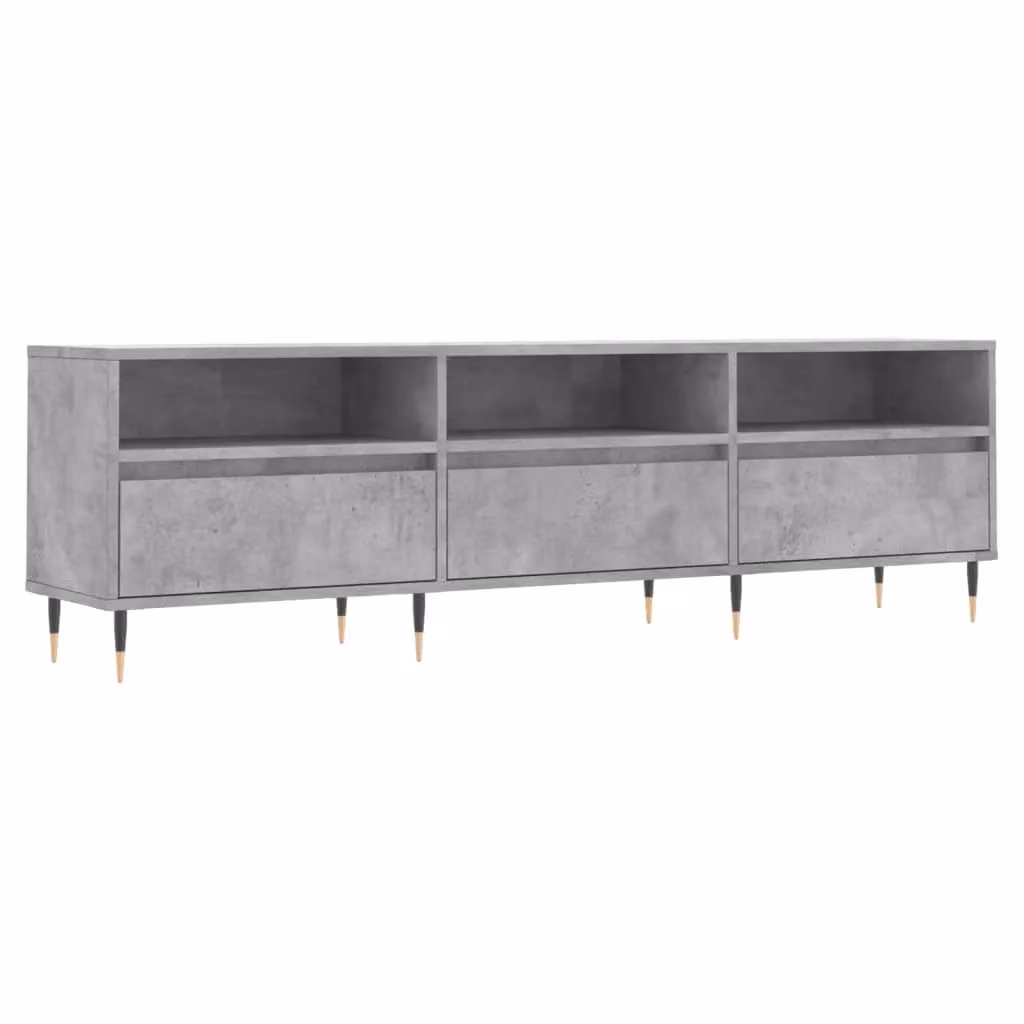 Berkfield Home Modern TV Cabinet in Concrete Grey, W: 150 cm, D: 44.5 cm, H: 44.5 cm – 2