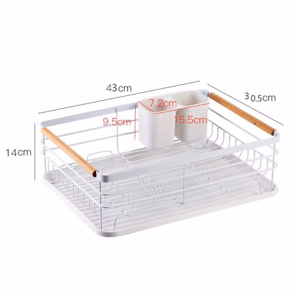 Kelvenix White Coated Steel Dish Drainer Rack Kitchen Sink Drying Rack – 2