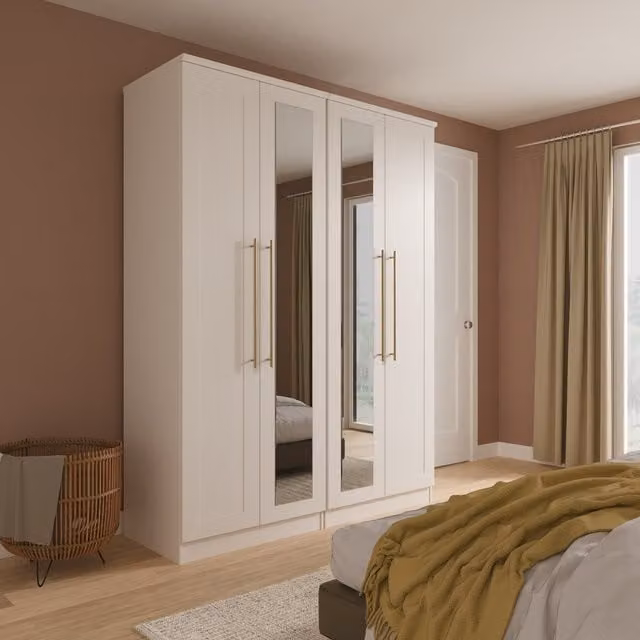 Haworth Ready Assembled Tall 4 Door Wardrobe in Kashmir Matt