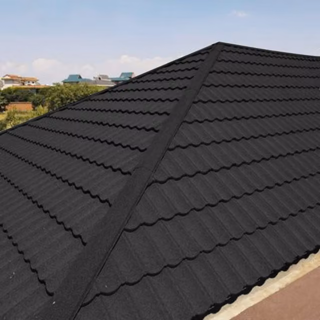 Livingandhome 5 Piece Hot Dip Galvanized Asphalt Shingles Roofing Sheets, Black
