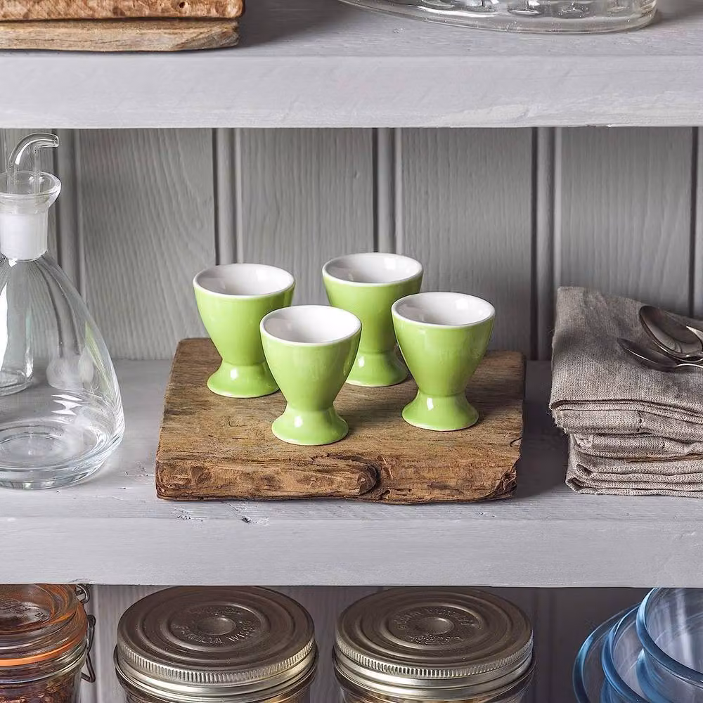 WM Bartleet & Sons Green Porcelain Single Egg Cup Set of 4 – 3